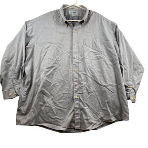Côte DAzur Mens Button-Down Shirt Big 19 34-35 Gray Cotton/Polyester